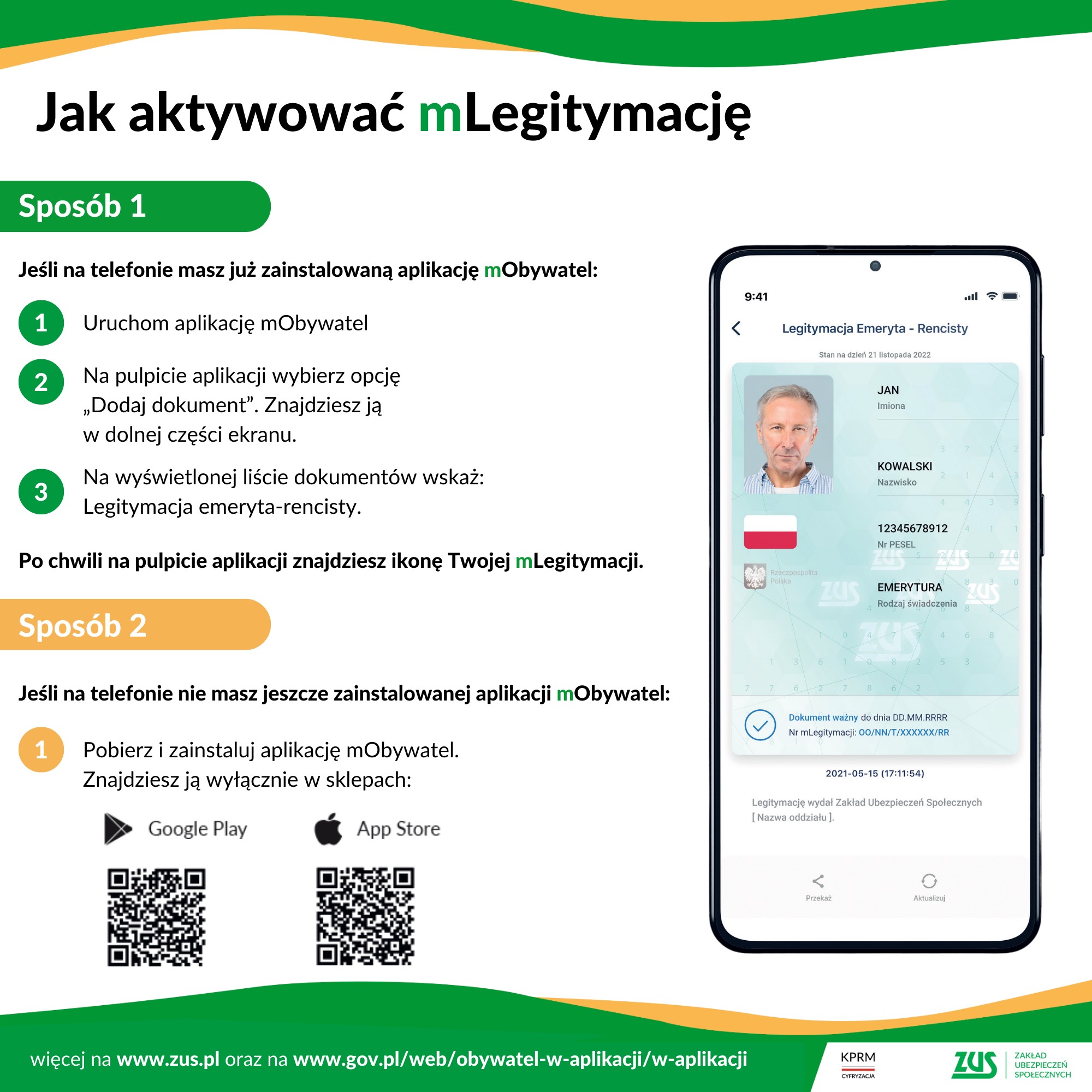 Jak aktywować mLegitymację infografika