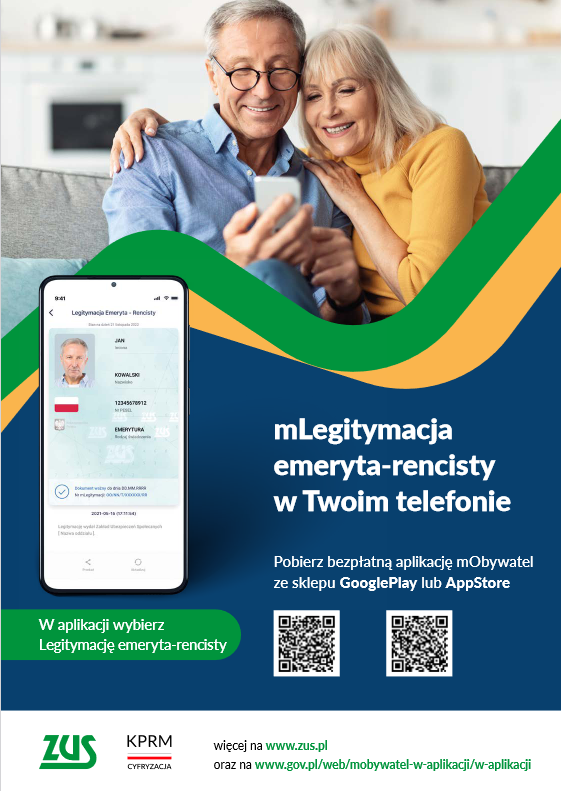 plakat mLegitymacja emeryta rencisty
